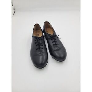 Bloch Black Leather Oxford Tap Dance Shoes, Kids Size 8